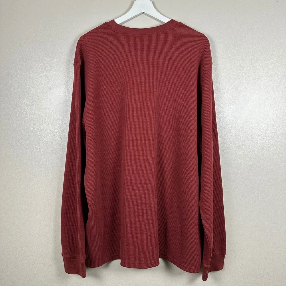 Levi's Men's XXL Thermal Shirt Burgundy Red‎ Waffle Knit Long Sleeve NEW